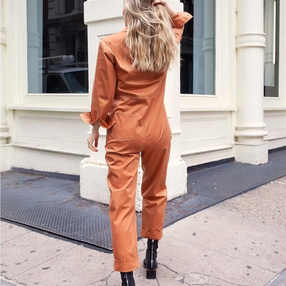 The Drop x victoria.dahlberg Rust Orange Utility Jumpsuit NWOT Medium - Picture 3 of 14